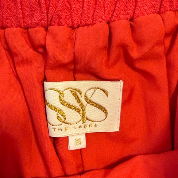 SSYS The Elaine Scallop Ric Rac Linen Skort Set In Red - Picture 4 of 10